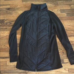 Tek Gear Black Quilted Ski Jacket with High Collar